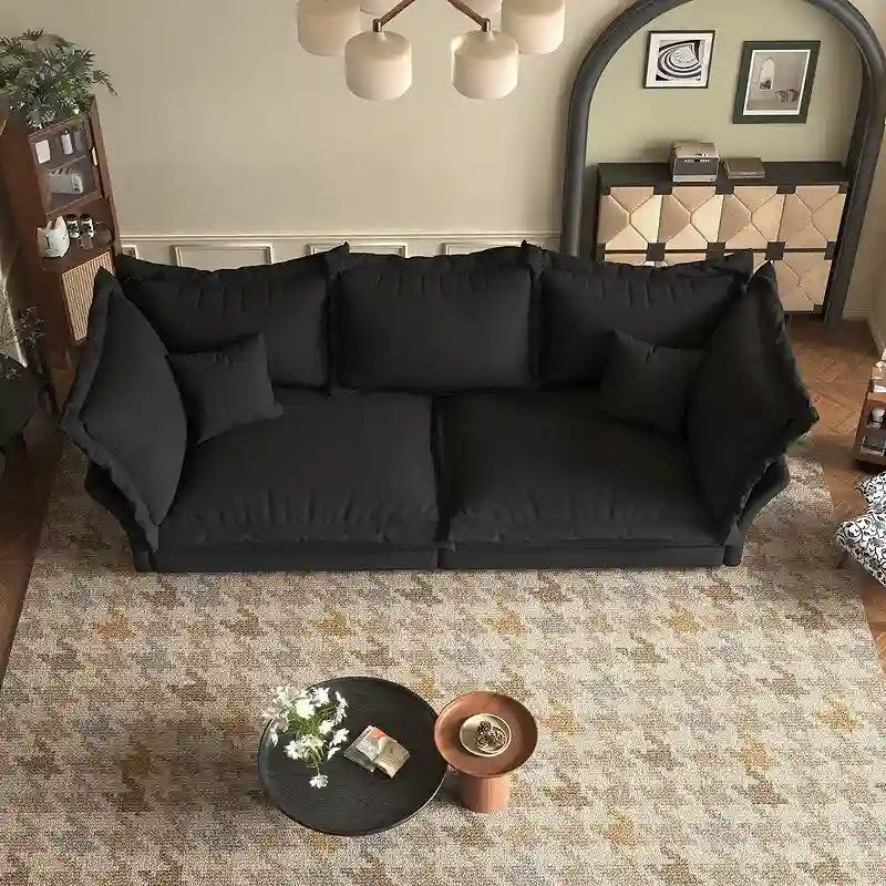 90" Deep Seat Cloud Couch Velvet Upholstered Sofa 800 lbs Capacity Convertible Lounge Chair with Removable Cushions