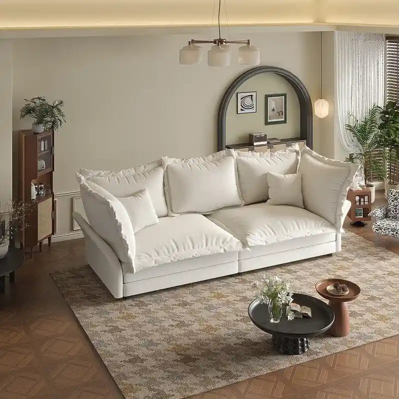 90" Deep Seat Cloud Couch Velvet Upholstered Sofa 800 lbs Capacity Convertible Lounge Chair with Removable Cushions