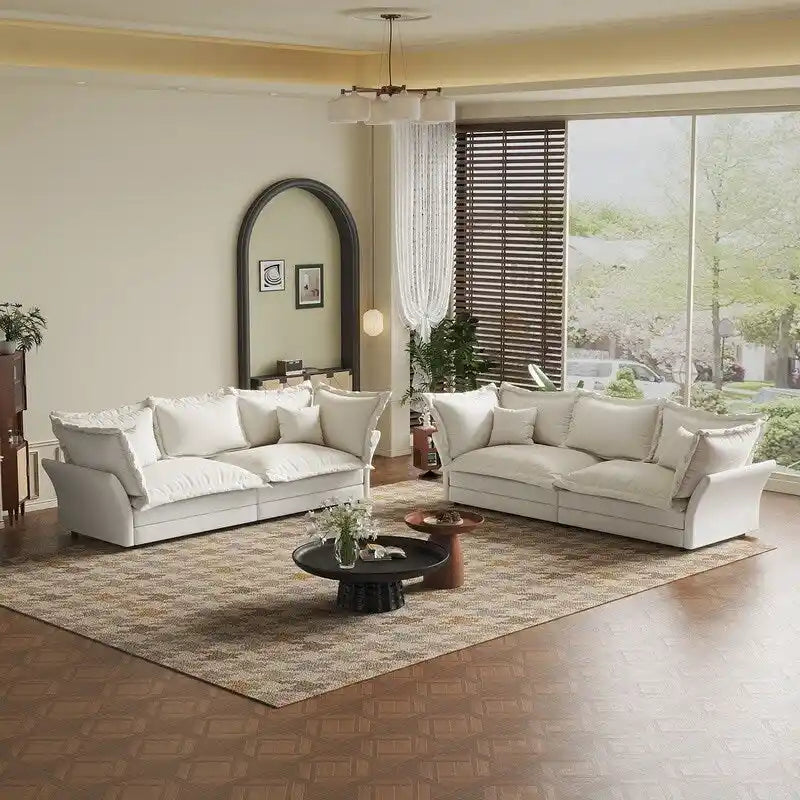 90" Deep Seat Cloud Couch Velvet Upholstered Sofa 800 lbs Capacity Convertible Lounge Chair with Removable Cushions