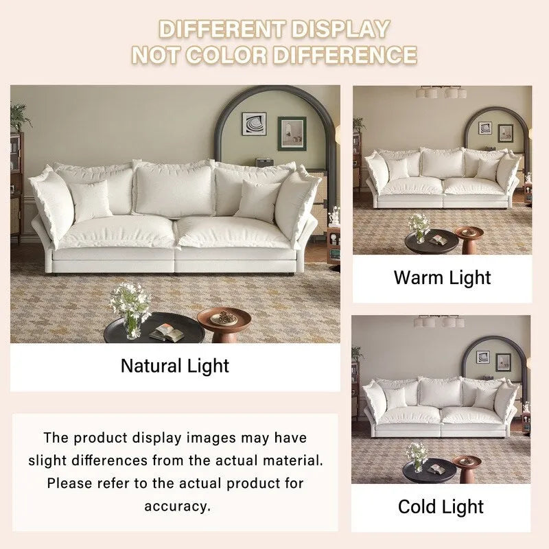 90" Deep Seat Cloud Couch Velvet Upholstered Sofa 800 lbs Capacity Convertible Lounge Chair with Removable Cushions