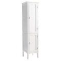 63" Tall Freestanding Bathroom Storage Cabinet 5-Tier White Linen Tower MDF with Magnetic Doors for Kitchen Laundry