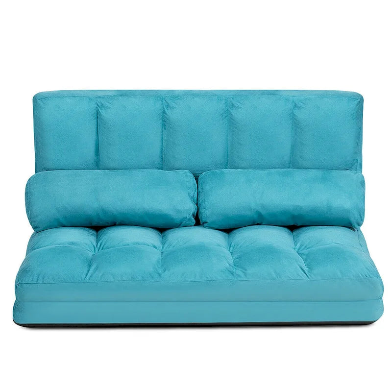 Foldable Floor Sofa Bed - 6-Position Adjustable Backrest - Convertible Lounge Couch - 71L x 44.5W - 330 lbs Capacity