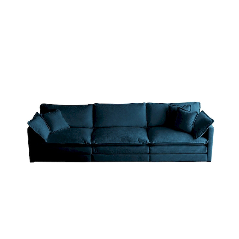 111.5" Modular Chenille Sofa - 4-Seater with 22 Configurations - Solid Wood Frame - High-Density Foam