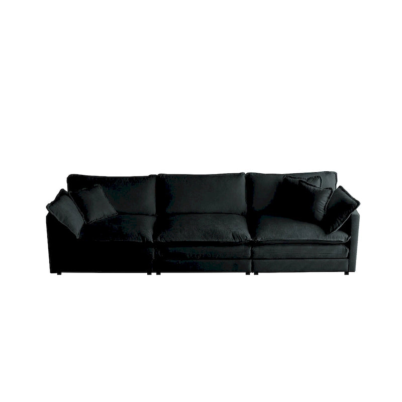 111.5" Modular Chenille Sofa - 4-Seater with 22 Configurations - Solid Wood Frame - High-Density Foam