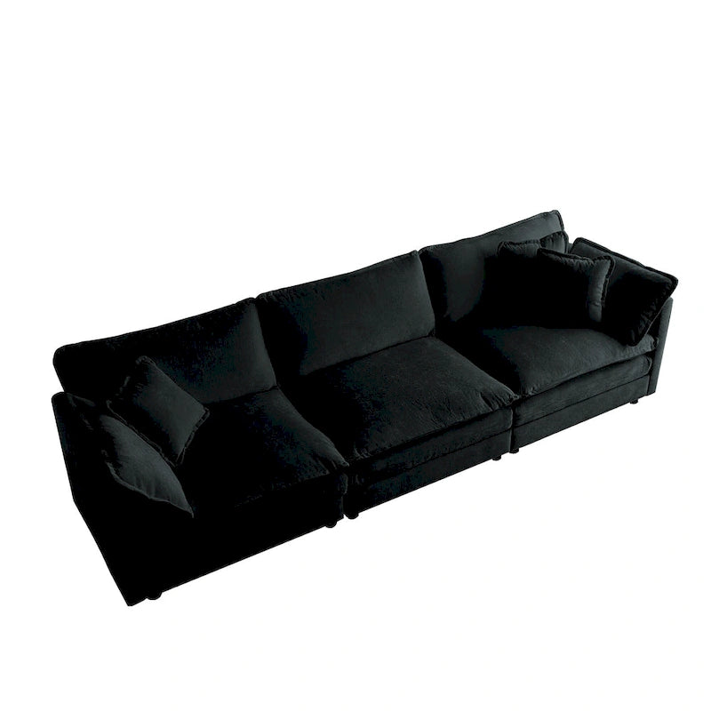 111.5" Modular Chenille Sofa - 4-Seater with 22 Configurations - Solid Wood Frame - High-Density Foam