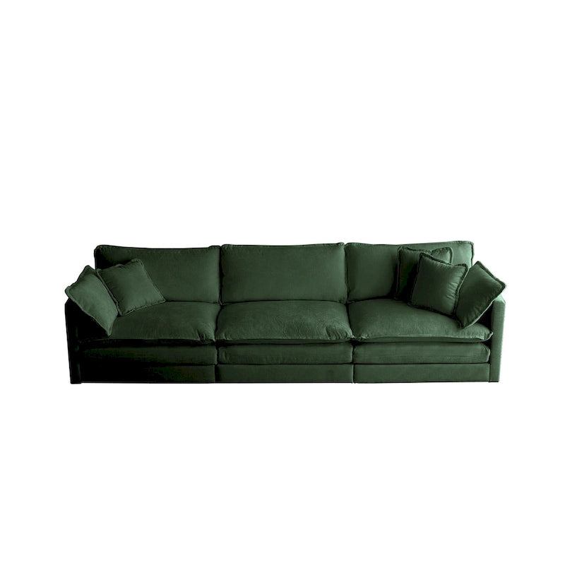 111.5" Modular Chenille Sofa - 4-Seater with 22 Configurations - Solid Wood Frame - High-Density Foam