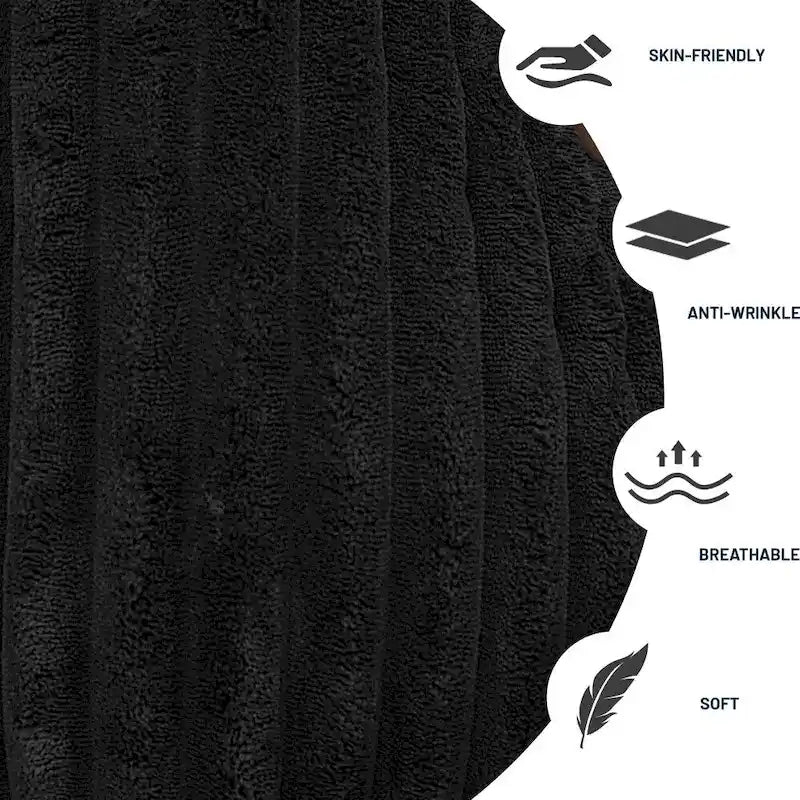 130" U-Shaped Sectional Sofa Corduroy Fabric Reversible Modular Couch for Living Room - Medium Soft Plush Seating