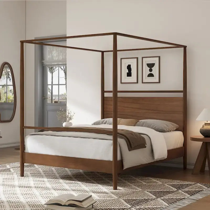 Modern Heritage Solid Wood Canopy Platform Bed by Harper&Bright Designs