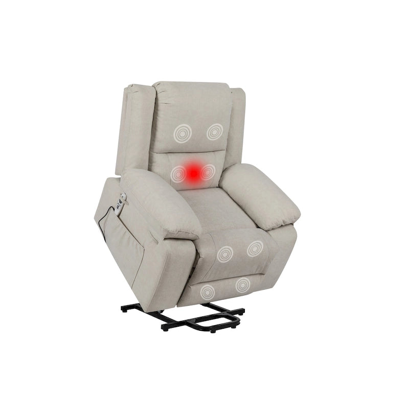 Power Lift Recliner Chair 36W x 36.2D x 40.5H - 8-Point Massage & Heat - 300 lbs - USB Charging