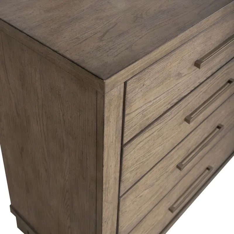 8-Drawer Dresser, Rubberwood & Oak Veneer, Felt-Lined Top Drawers, Cedar-Lined Bottom, Burnished Beige, 66"W x 38"H