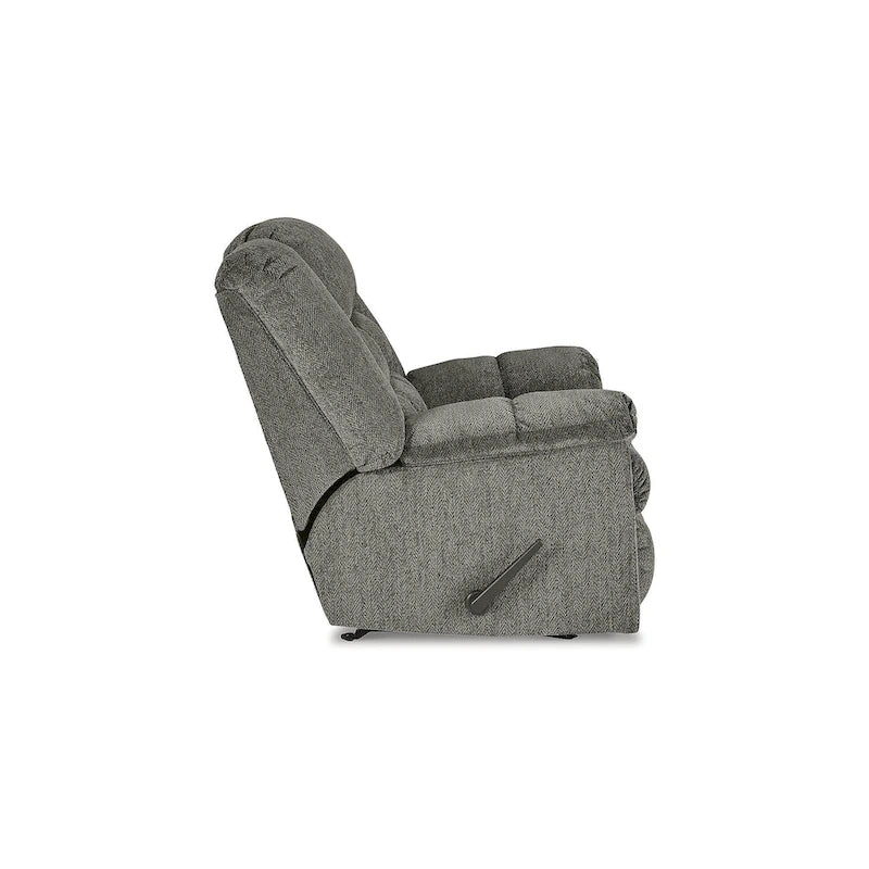 Rocker Recliner Chair - One-Pull Reclining with Gentle Rocking Motion - Plush Polyester Upholstery - High-Resiliency Foam