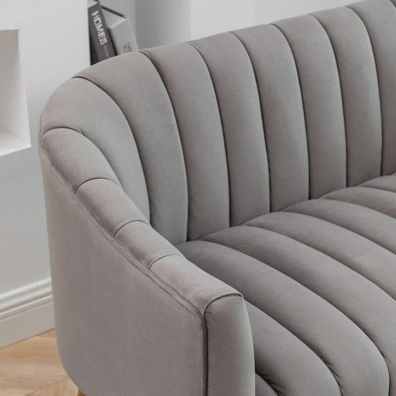 3-Piece Velvet Living Room Set - Modern Loveseat & 2 Club Chairs with Gold Metal Legs - 250-500 lbs Capacity