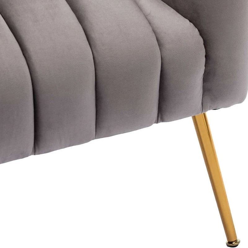 3-Piece Velvet Living Room Set - Modern Loveseat & 2 Club Chairs with Gold Metal Legs - 250-500 lbs Capacity