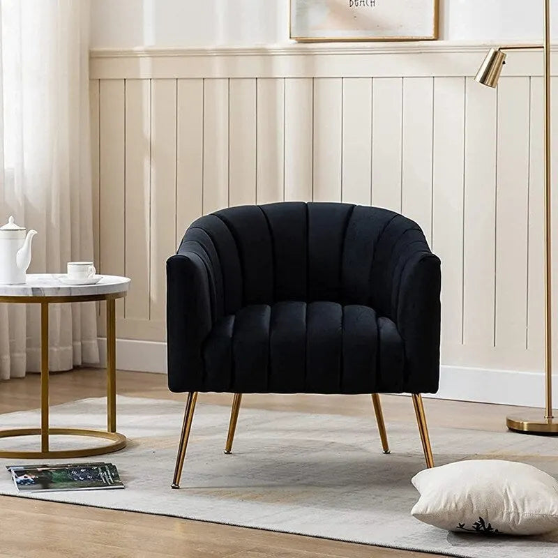 3-Piece Velvet Living Room Set - Modern Loveseat & 2 Club Chairs with Gold Metal Legs - 250-500 lbs Capacity