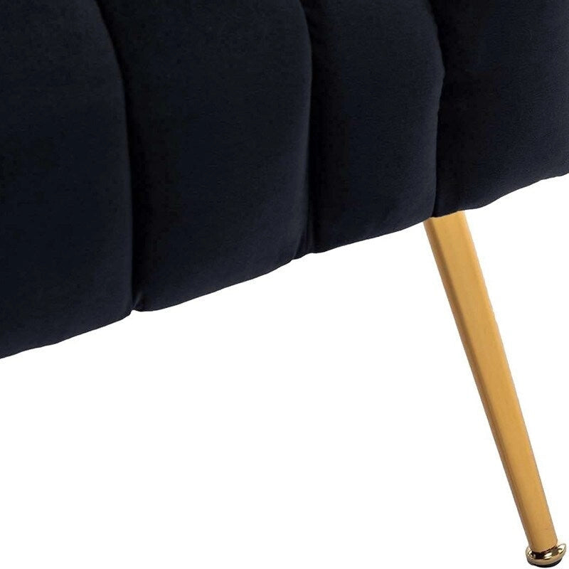 3-Piece Velvet Living Room Set - Modern Loveseat & 2 Club Chairs with Gold Metal Legs - 250-500 lbs Capacity