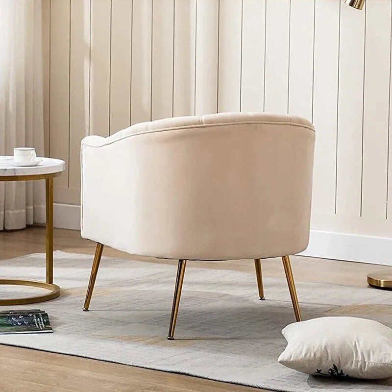 3-Piece Velvet Living Room Set - Modern Loveseat & 2 Club Chairs with Gold Metal Legs - 250-500 lbs Capacity