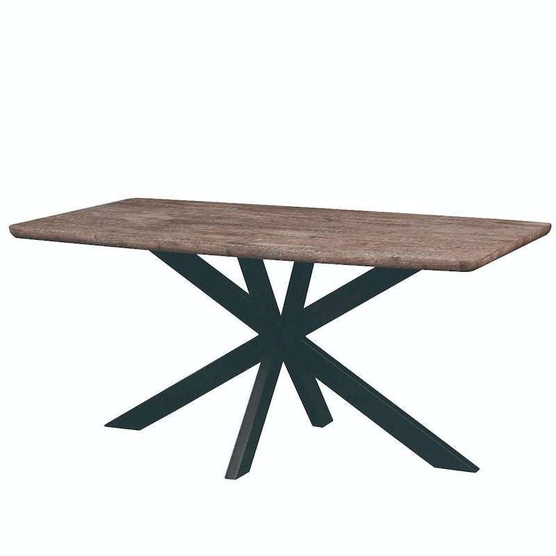 63" Rectangular Dining Table with MDF Top, X-Shaped Metal Base, Modern Design, 220lbs Capacity, Kitchen & Dining Room