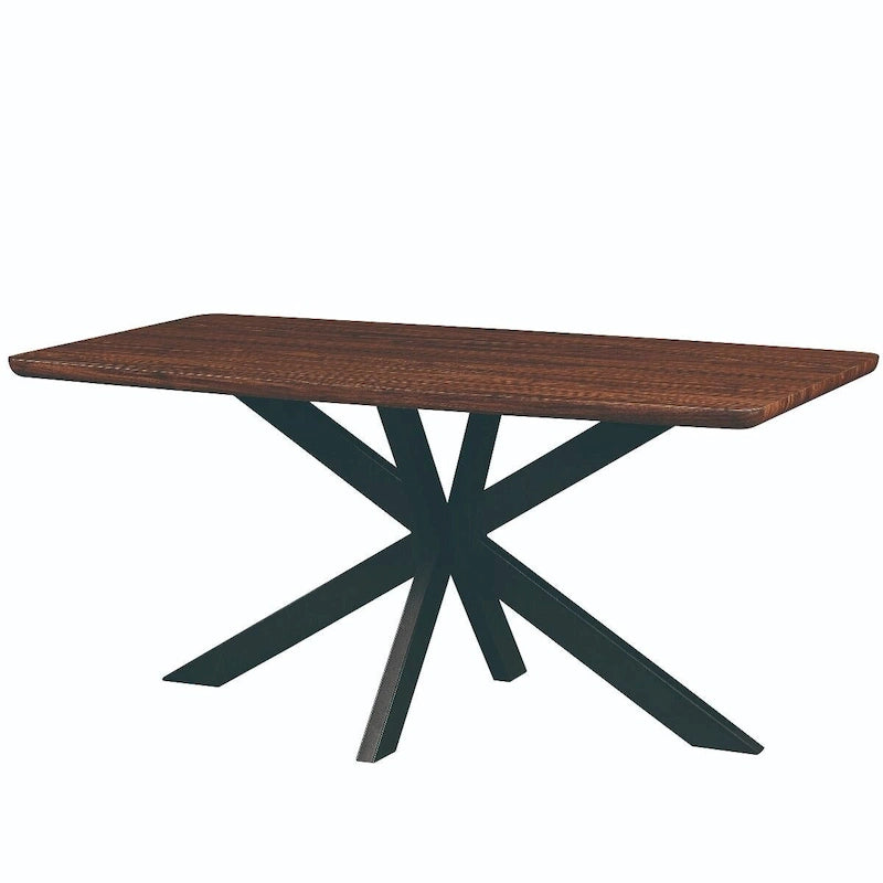 63" Rectangular Dining Table with MDF Top, X-Shaped Metal Base, Modern Design, 220lbs Capacity, Kitchen & Dining Room