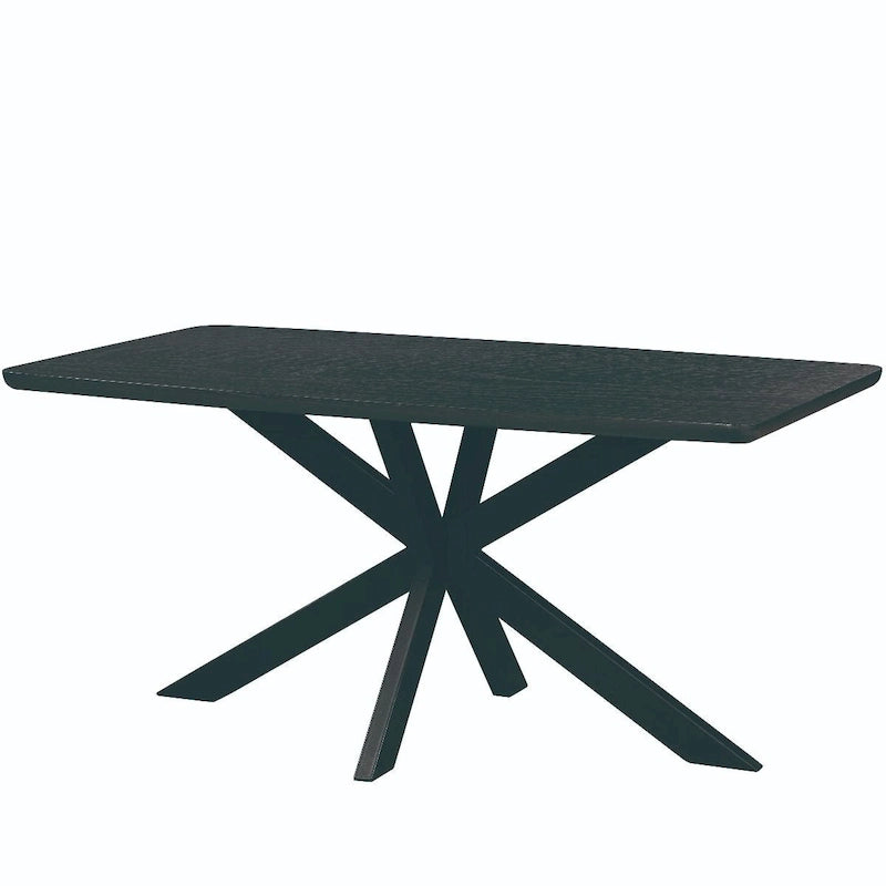 63" Rectangular Dining Table with MDF Top, X-Shaped Metal Base, Modern Design, 220lbs Capacity, Kitchen & Dining Room