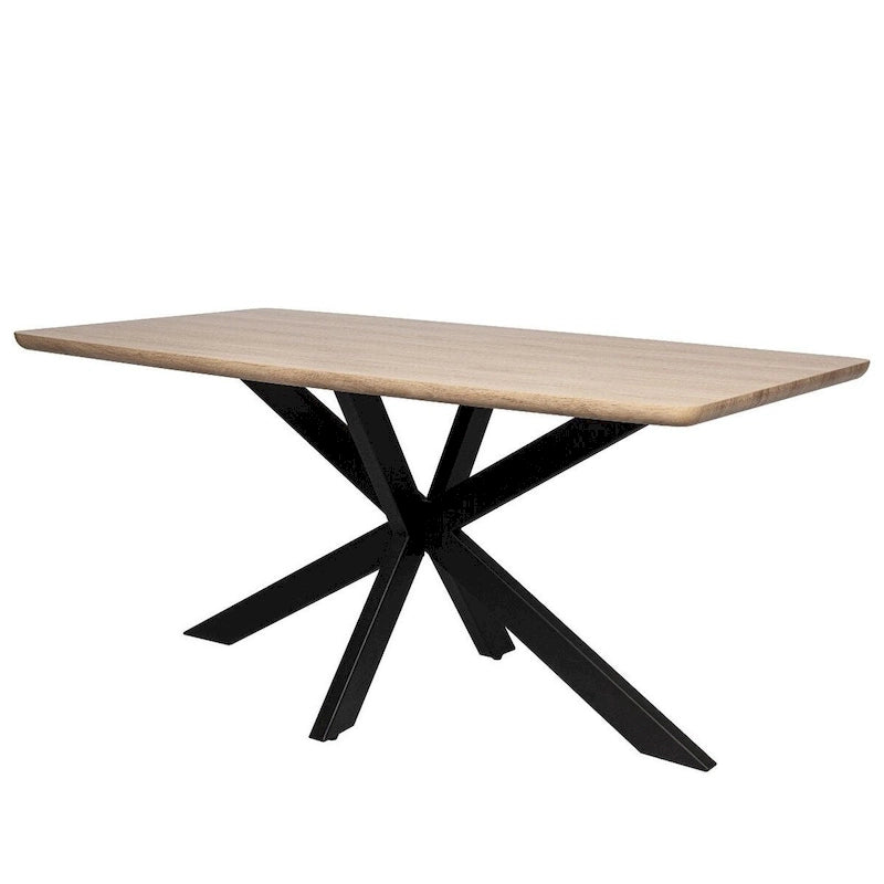 63" Rectangular Dining Table with MDF Top, X-Shaped Metal Base, Modern Design, 220lbs Capacity, Kitchen & Dining Room
