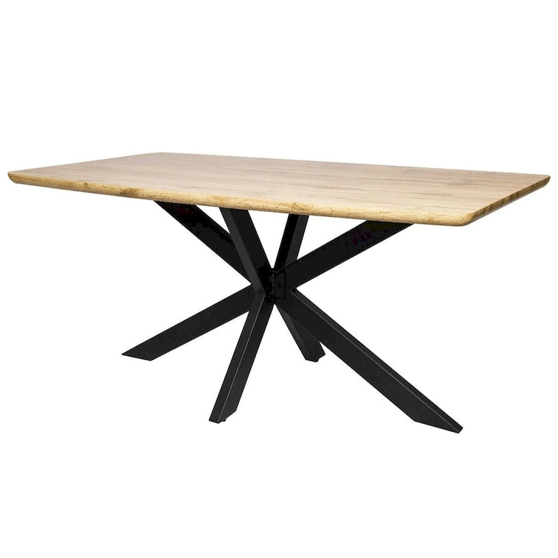 63" Rectangular Dining Table with MDF Top, X-Shaped Metal Base, Modern Design, 220lbs Capacity, Kitchen & Dining Room