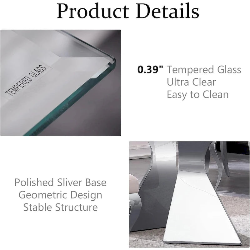 63 Inch Glass Dining Table - Modern Tempered Glass Top with Gold Metal Legs - Seats 4-6 - 63D x 35.38W x 30H