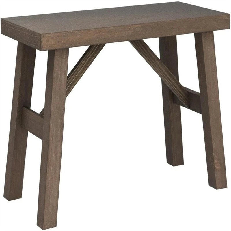 Farmhouse Wood Bench 30W x 13.3D x 17.3H - Rustic Solid Wood Dining Bench - Handcrafted Entryway Seating