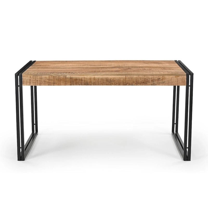 Reclaimed Mango Wood Dining Table - Handmade with Galvanized Iron Legs - Rustic Modern - Made in India - Multiple Sizes