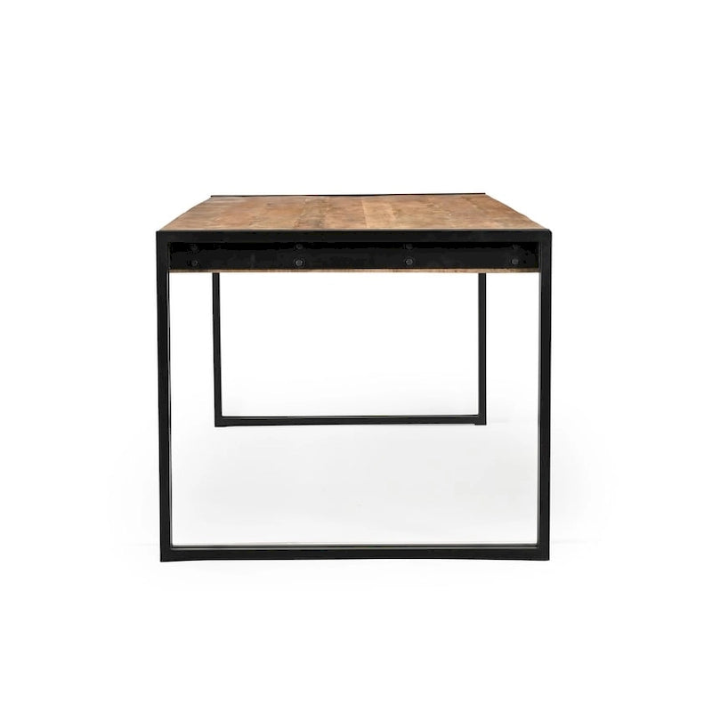 Reclaimed Mango Wood Dining Table - Handmade with Galvanized Iron Legs - Rustic Modern - Made in India - Multiple Sizes