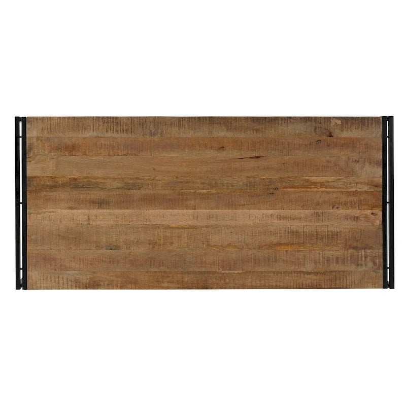 Reclaimed Mango Wood Dining Table - Handmade with Galvanized Iron Legs - Rustic Modern - Made in India - Multiple Sizes