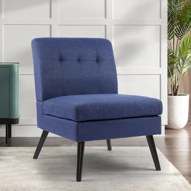 Mid Century Modern Solid Wood Tufted Accent Chair Side Chair for Lounge, Living Room