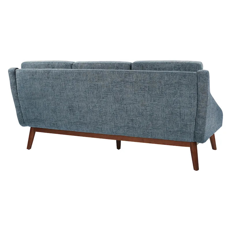 Mid-Century Modern Sofa 64.5W x 28.25D x 33.25H - Upholstered with Wood Legs - 700 lbs Capacity