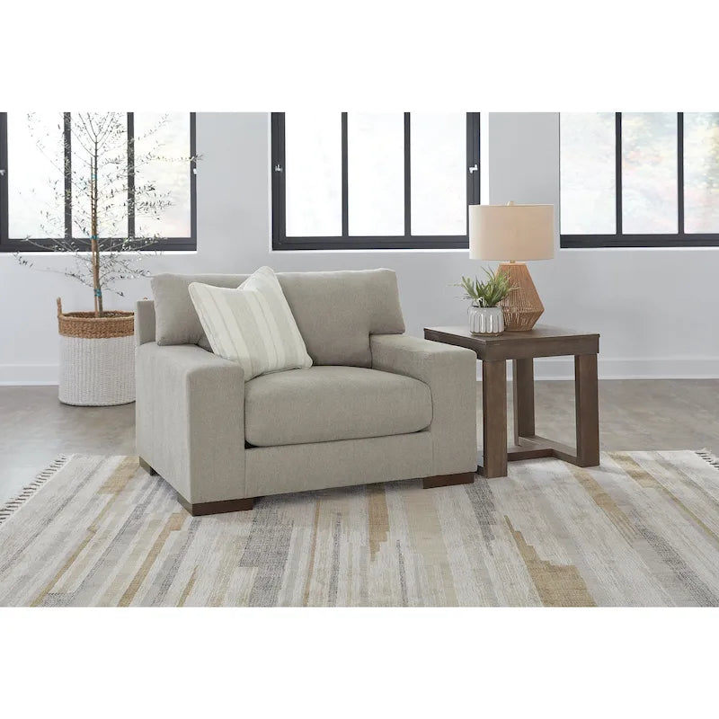 Oversized Accent Chair with Reversible Cushions, Polyester Upholstery, High-Resiliency Foam, Modern Living Room Furniture