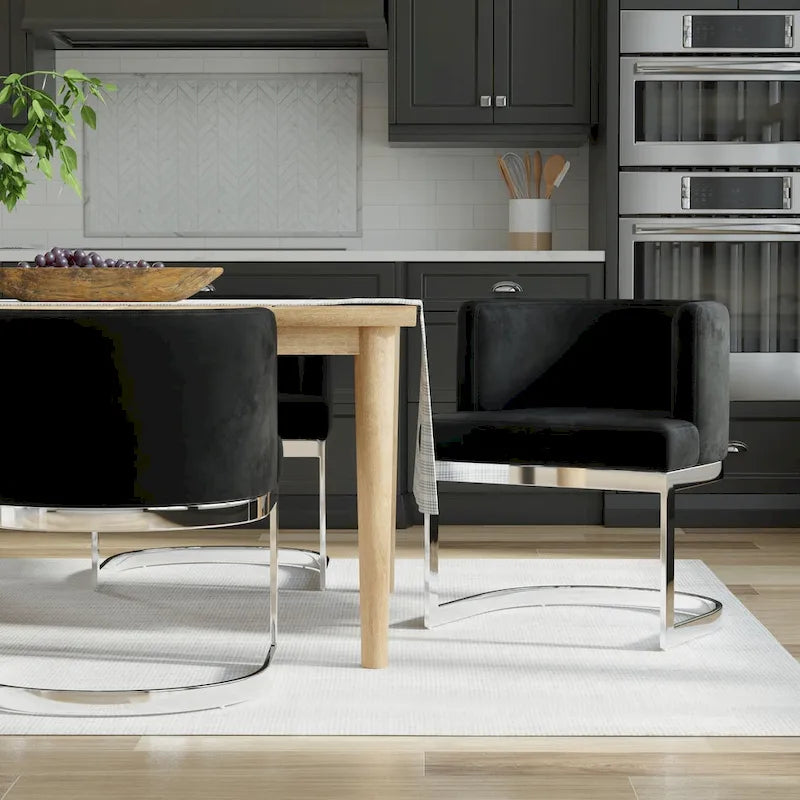 Wingback Dining Chair, Upholstered High Back, Contemporary Style, Comfortable Padded Seat, Kitchen & Dining Room Furniture