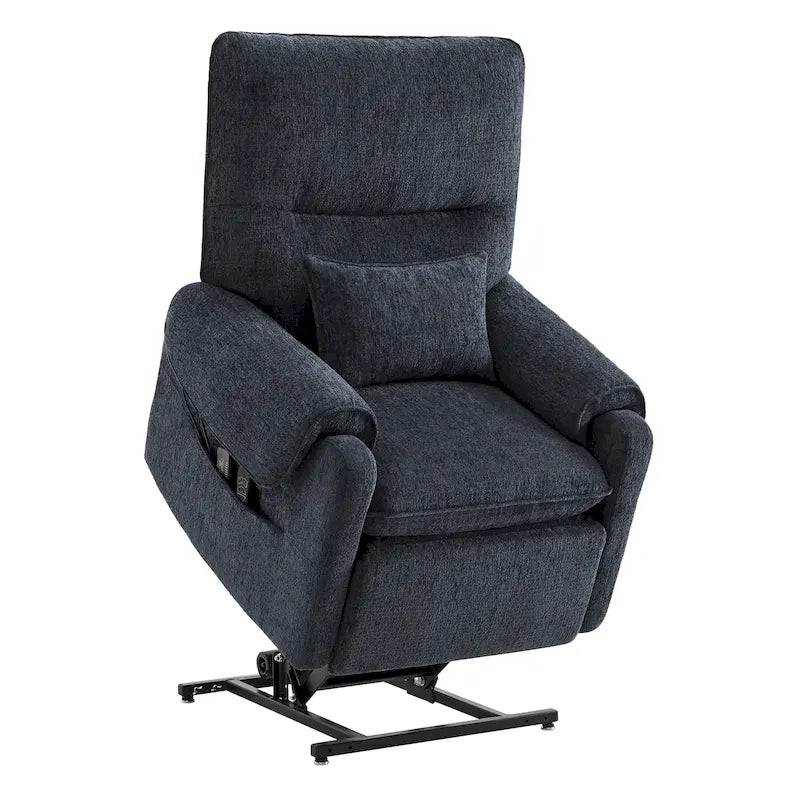 Power Lift Recliner with Heat & Massage - Infinite Position Elderly Chair - Chenille Fabric - USB Port - 350 lbs Capacity