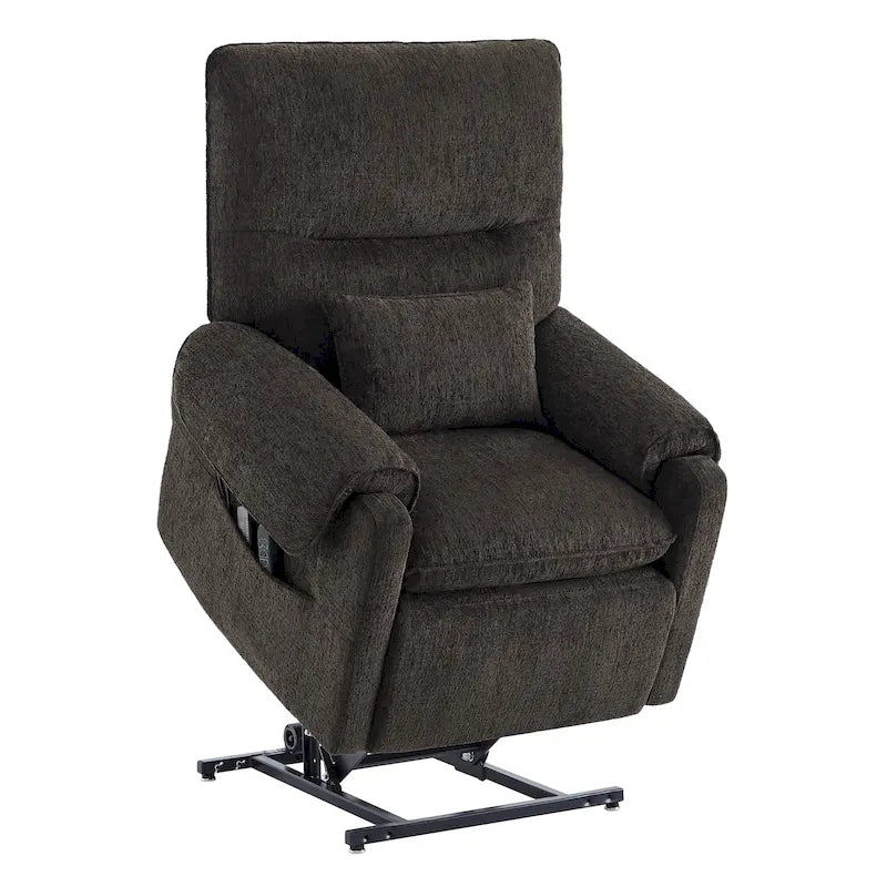 Power Lift Recliner with Heat & Massage - Infinite Position Elderly Chair - Chenille Fabric - USB Port - 350 lbs Capacity
