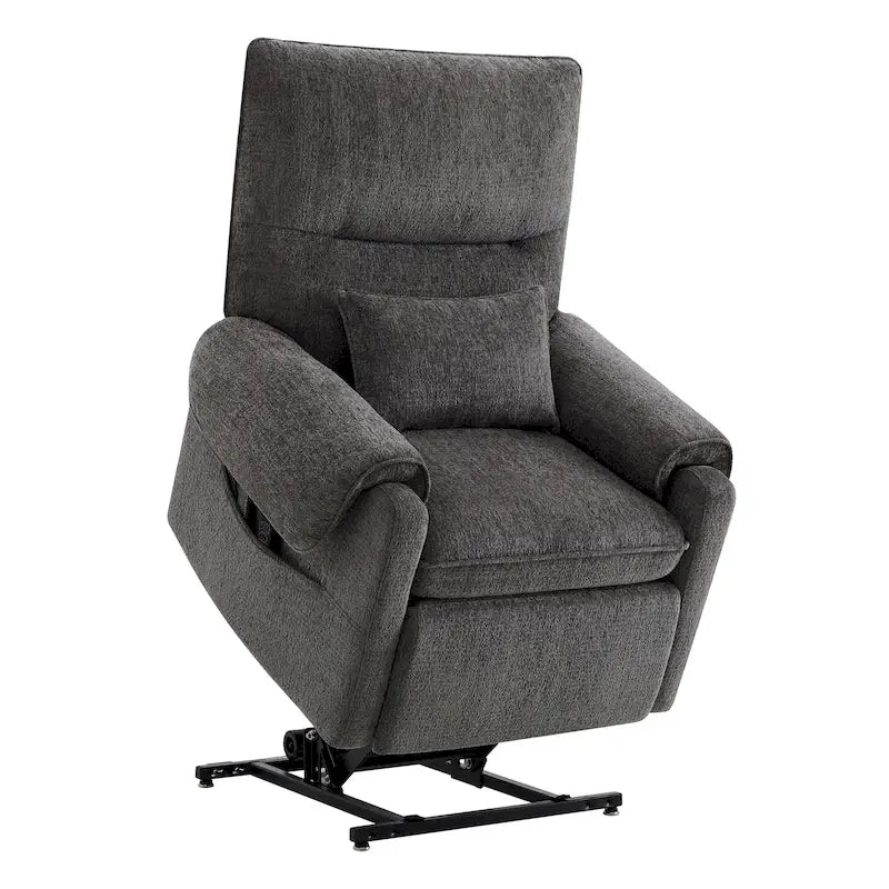 Power Lift Recliner with Heat & Massage - Infinite Position Elderly Chair - Chenille Fabric - USB Port - 350 lbs Capacity