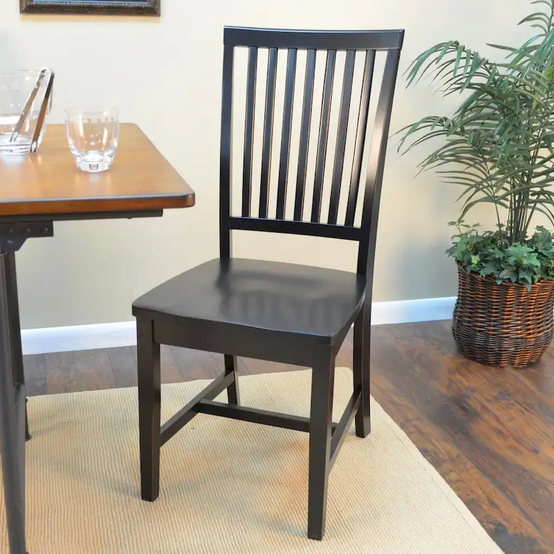 Mission Style Dining Chair - Solid Hardwood 18W x 20D x 38.75H - Slat Back - 3 Finish Options