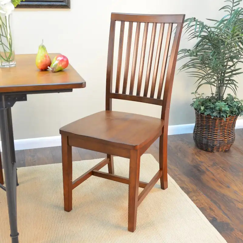 Mission Style Dining Chair - Solid Hardwood 18W x 20D x 38.75H - Slat Back - 3 Finish Options
