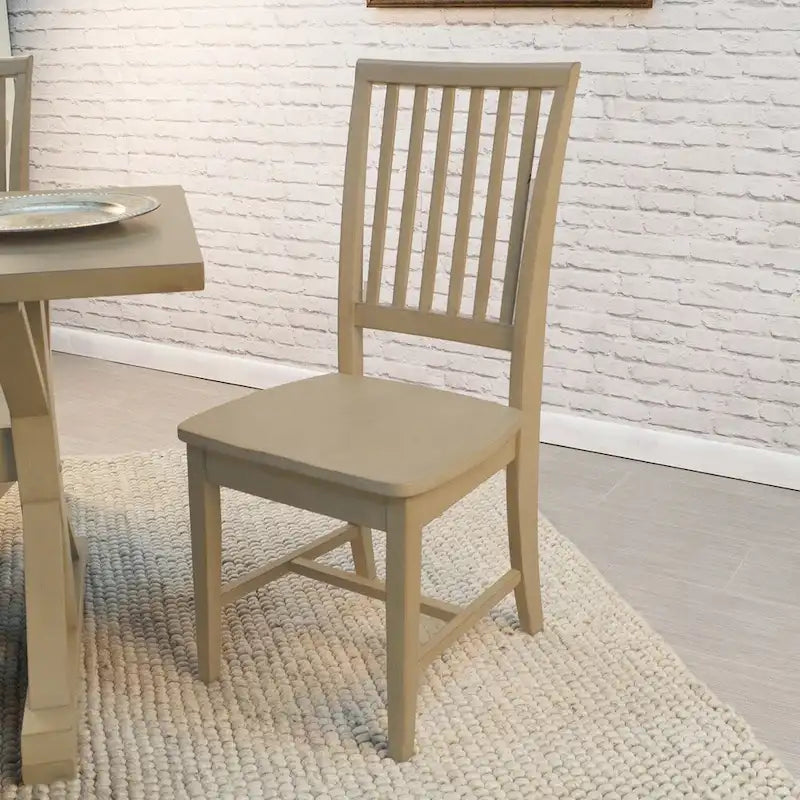 Mission Style Dining Chair - Solid Hardwood 18W x 20D x 38.75H - Slat Back - 3 Finish Options