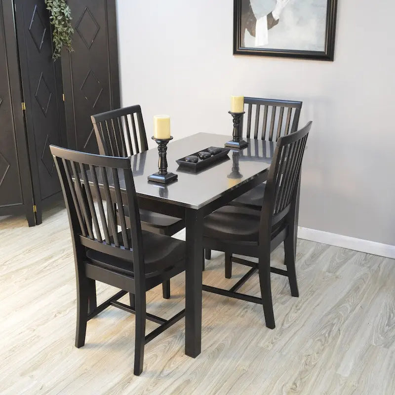 Mission Style Dining Chair - Solid Hardwood 18W x 20D x 38.75H - Slat Back - 3 Finish Options