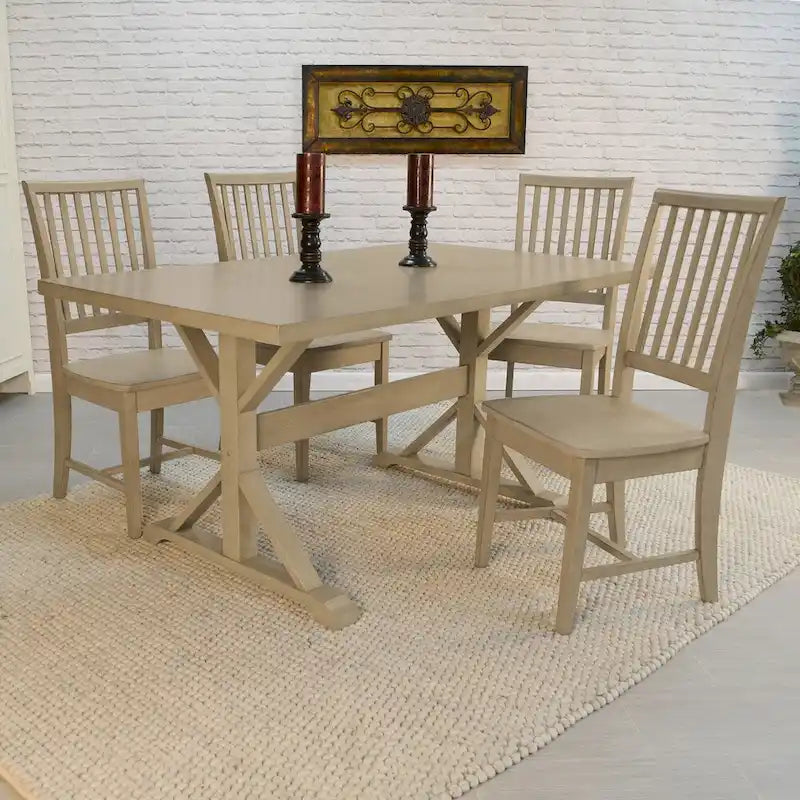 Mission Style Dining Chair - Solid Hardwood 18W x 20D x 38.75H - Slat Back - 3 Finish Options