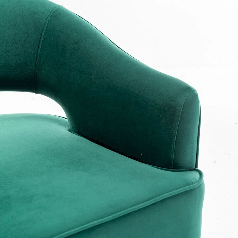 360 Swivel Accent Arm Barrel Chair Set of 2, Velvet Upholstered Living Room Chair with Metal Base, 250lbs Capacity