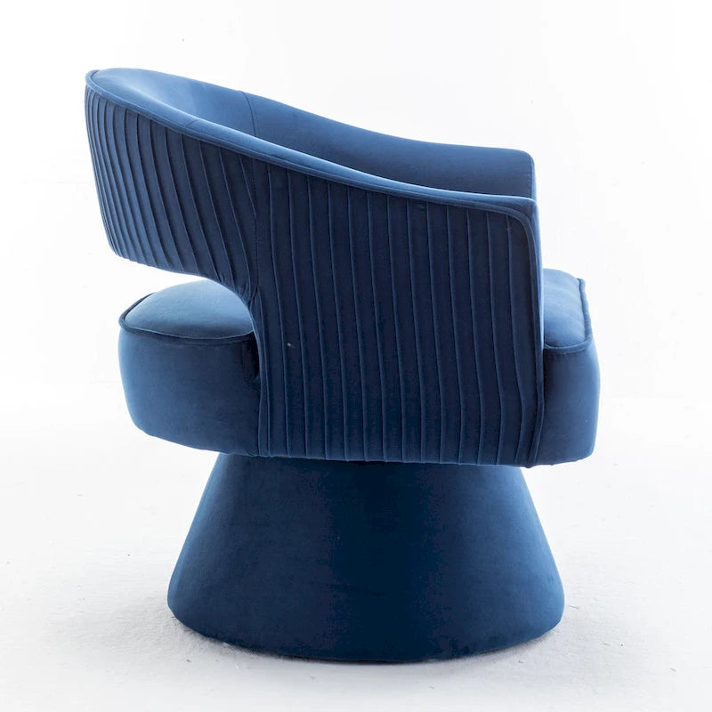 360 Swivel Accent Arm Barrel Chair Set of 2, Velvet Upholstered Living Room Chair with Metal Base, 250lbs Capacity