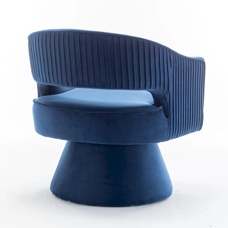 360 Swivel Accent Arm Barrel Chair Set of 2, Velvet Upholstered Living Room Chair with Metal Base, 250lbs Capacity