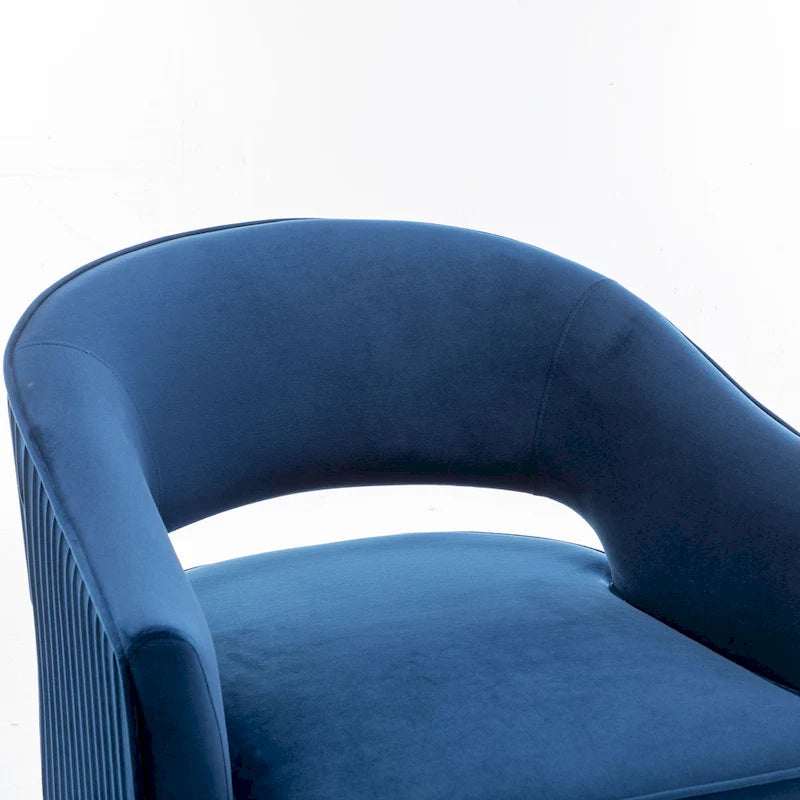 360 Swivel Accent Arm Barrel Chair Set of 2, Velvet Upholstered Living Room Chair with Metal Base, 250lbs Capacity