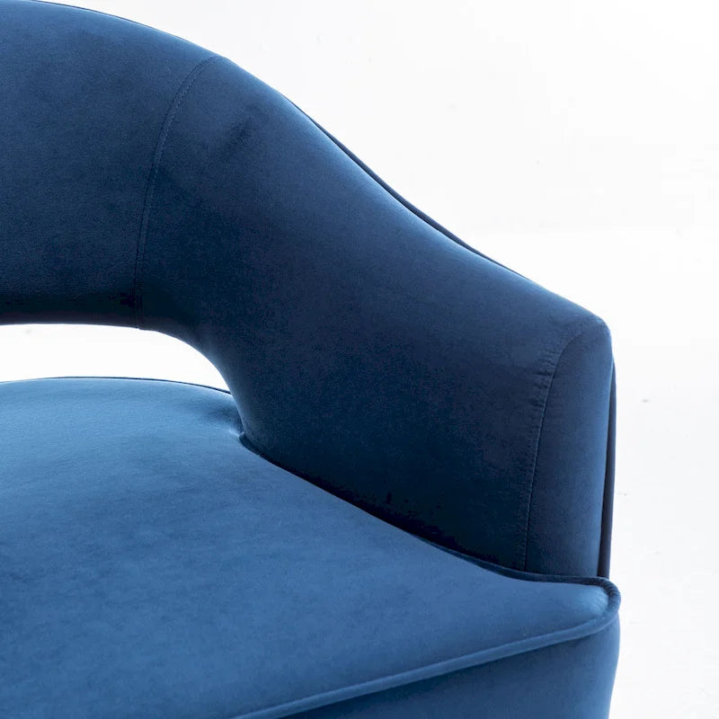 360 Swivel Accent Arm Barrel Chair Set of 2, Velvet Upholstered Living Room Chair with Metal Base, 250lbs Capacity