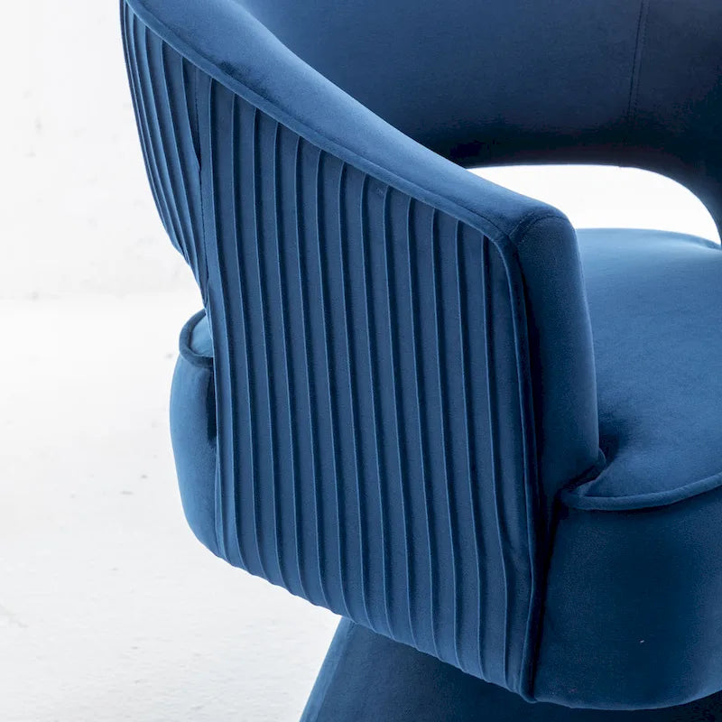 360 Swivel Accent Arm Barrel Chair Set of 2, Velvet Upholstered Living Room Chair with Metal Base, 250lbs Capacity