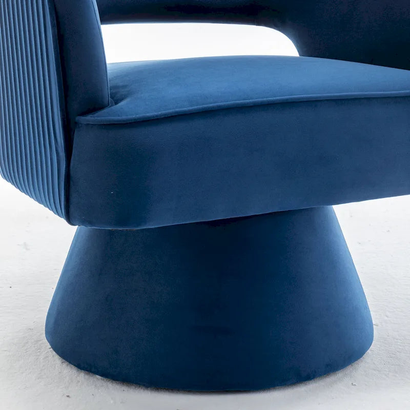 360 Swivel Accent Arm Barrel Chair Set of 2, Velvet Upholstered Living Room Chair with Metal Base, 250lbs Capacity