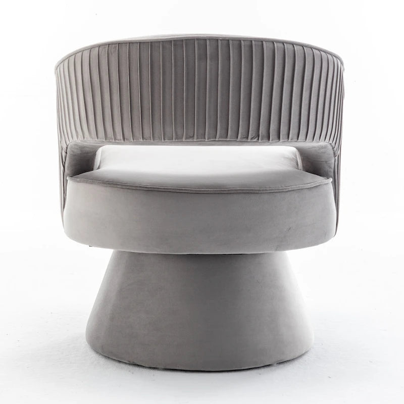 360 Swivel Accent Arm Barrel Chair Set of 2, Velvet Upholstered Living Room Chair with Metal Base, 250lbs Capacity